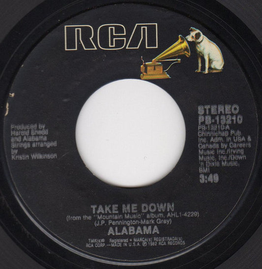 Alabama : Take Me Down (7", Single, Styrene)