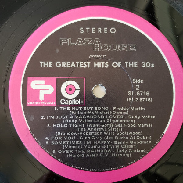 Various : Plaza House Presents The Greatest Hits Of The 30s (LP, Comp, Ltd)