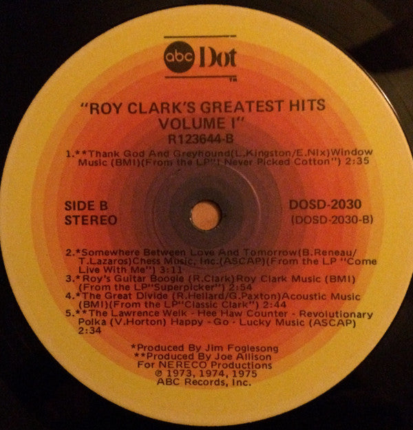 Roy Clark : Roy Clark's Greatest Hits Volume 1 (LP, Comp, Club)