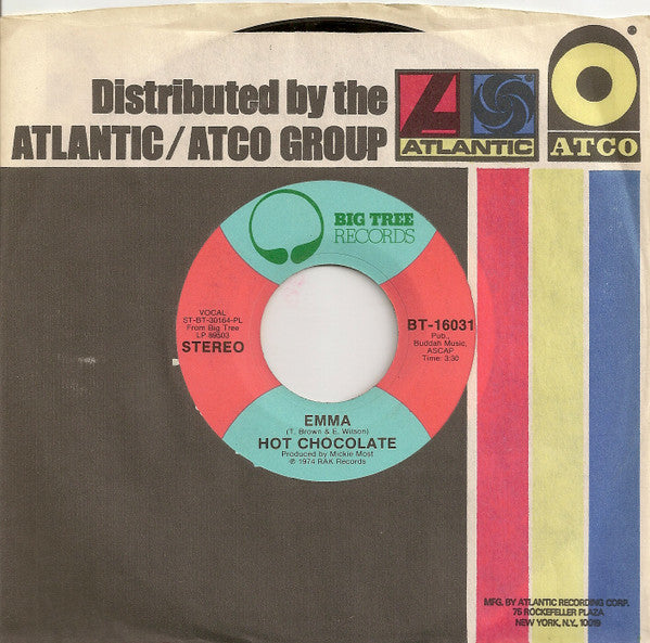Hot Chocolate : Emma (7", Single, RP, Pla)