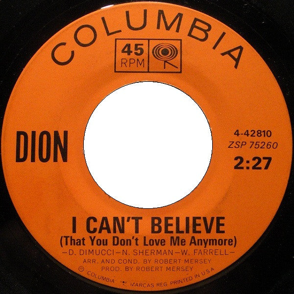 Dion (3) : Be Careful Of Stones That You Throw (7", Single, Styrene)