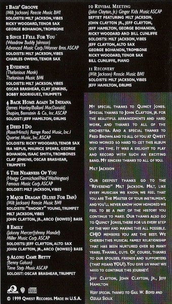 Milt Jackson Meets The Clayton-Hamilton Jazz Orchestra* : Explosive! (CD, Album)