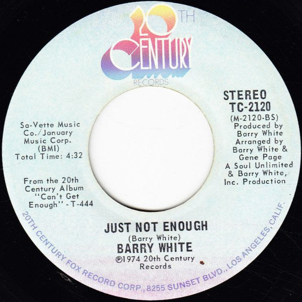 Barry White : Can't Get Enough Of Your Love, Babe (7", Ter)