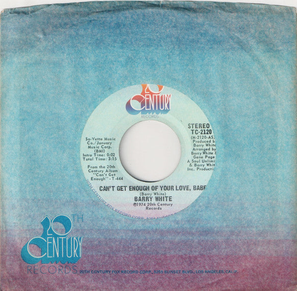 Barry White : Can't Get Enough Of Your Love, Babe (7", Ter)