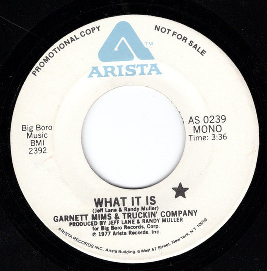 Garnett Mims & Truckin' Company* : What It Is (7", Promo)