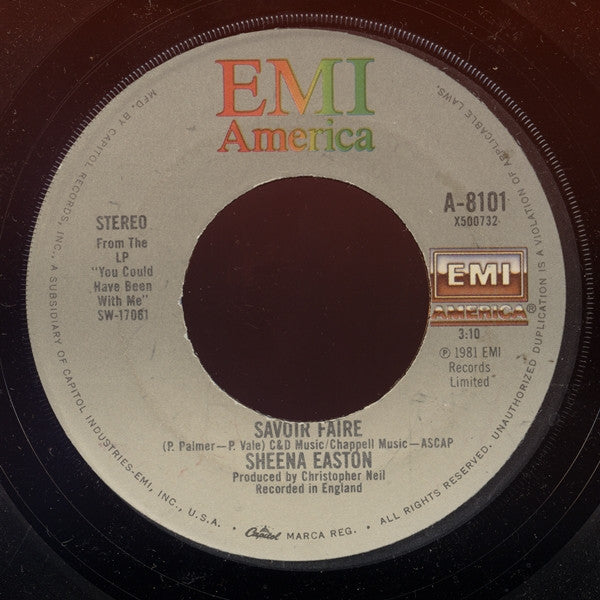 Sheena Easton : You Could Have Been With Me / Savoir Faire (7", Jac)