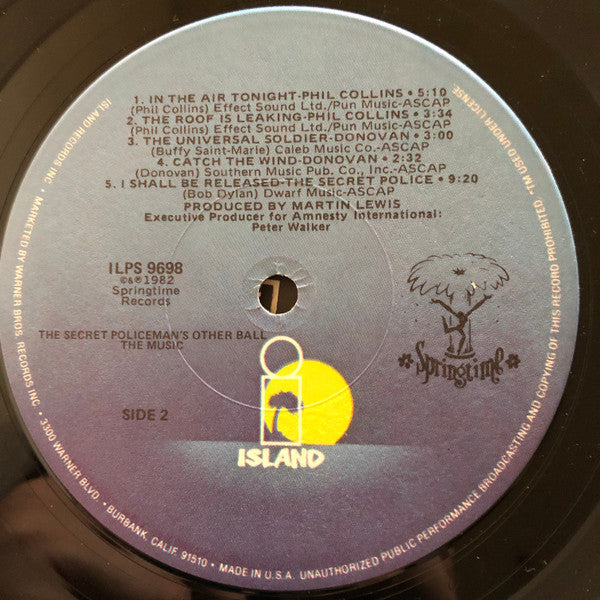 Various : The Secret Policeman's Other Ball (The Music) (LP, Album, Jac)