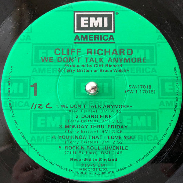Cliff Richard : We Don't Talk Anymore (LP, Album, Jac)