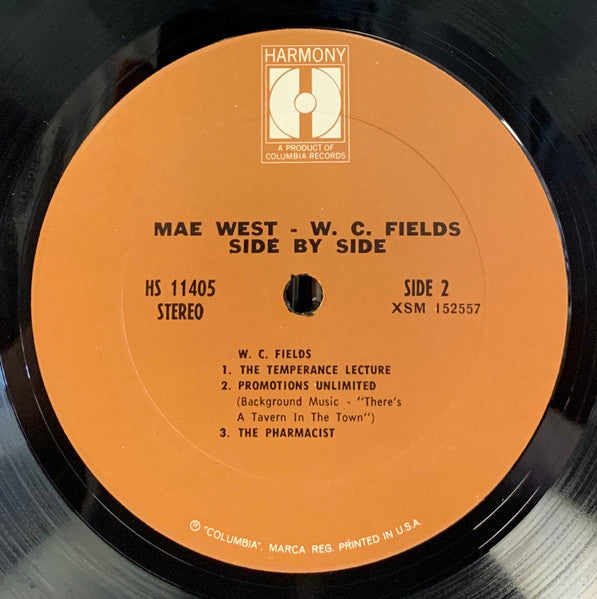Mae West & W.C. Fields : Side By Side (LP, Comp, Ter)
