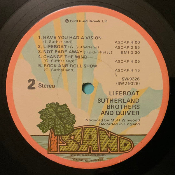 Sutherland Brothers And Quiver : Lifeboat (LP, Album, Jac)