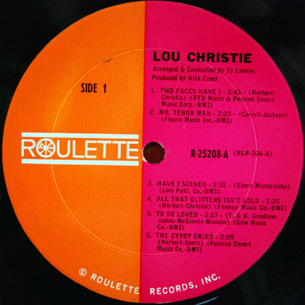 Lou Christie : Lou Christie (LP, Album, Mono)