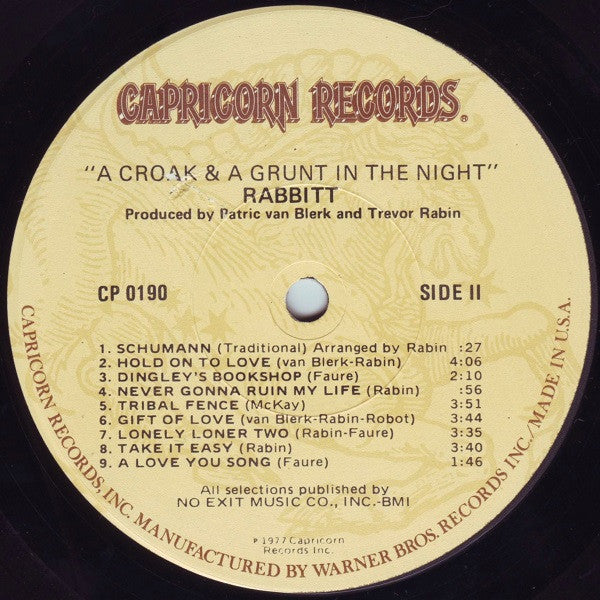 Rabbitt : A Croak & A Grunt In The Night (LP, Album, Los)