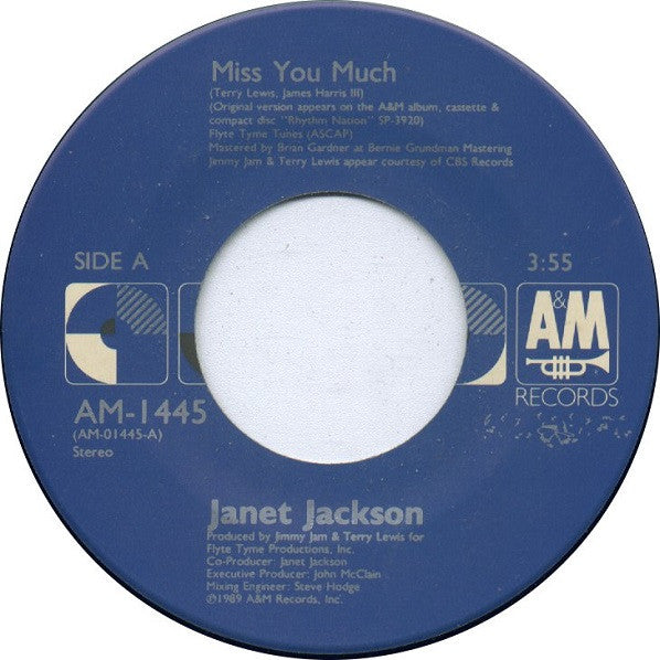 Janet Jackson : Miss You Much (7", Single)