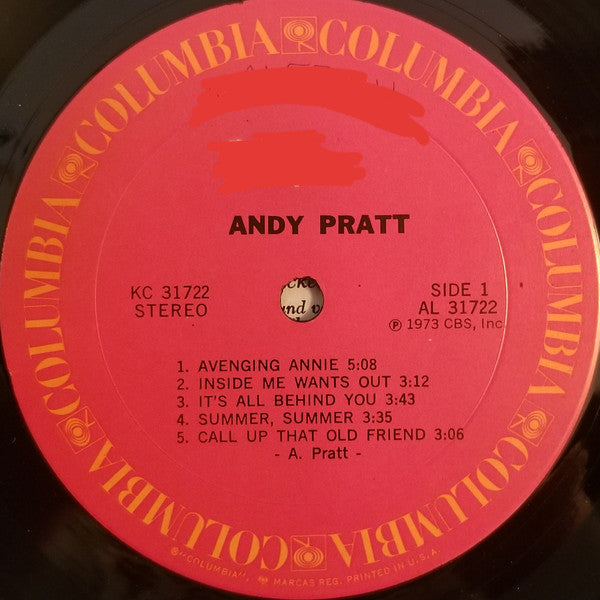 Andy Pratt : Andy Pratt (LP, Album, Ter)