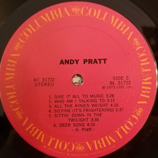 Andy Pratt : Andy Pratt (LP, Album, Ter)