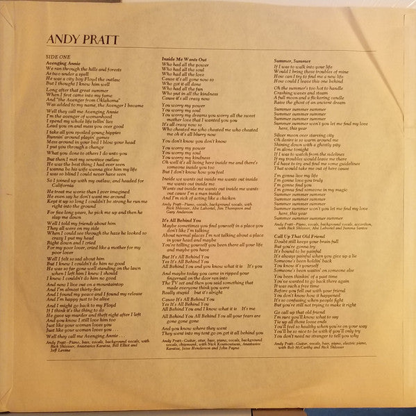 Andy Pratt : Andy Pratt (LP, Album, Ter)
