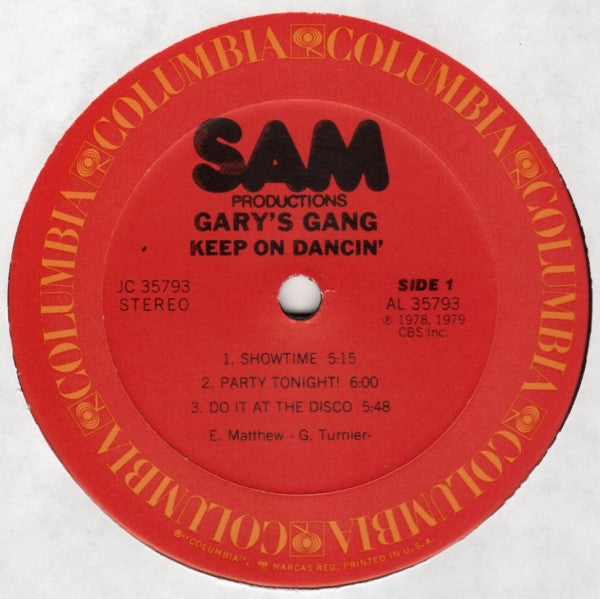 Gary's Gang : Keep On Dancin' (LP, Album, Pit)