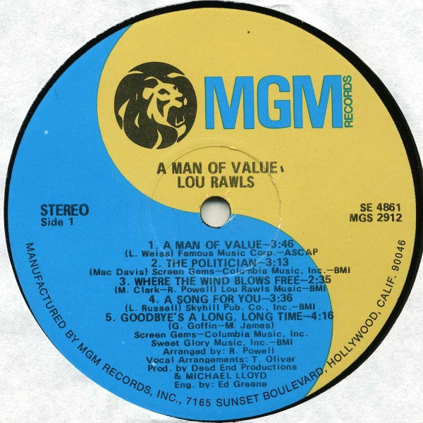 Lou Rawls : A Man Of Value (LP, Album)
