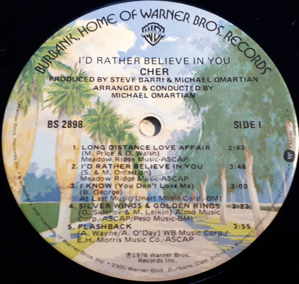 Cher : I'd Rather Believe In You (LP, Album, Win)