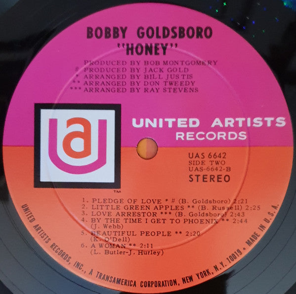 Bobby Goldsboro : Honey (LP, Album, Ind)