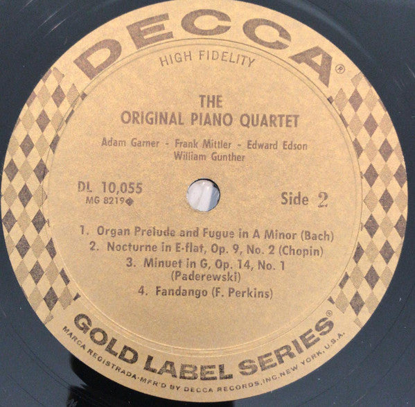The Original Piano Quartet* : Forty Fabulous Fingers Vol. 2 (LP, Mono)