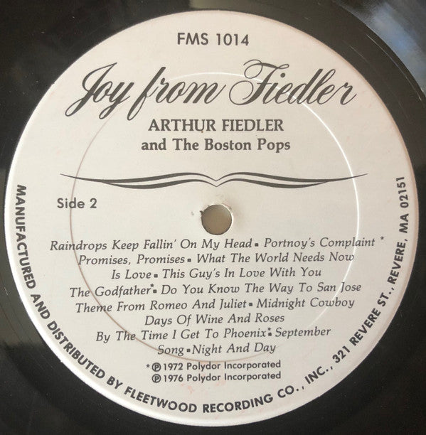 Arthur Fiedler And Boston Pops Orchestra : Joy To The World / Joy From Fielder (LP, Comp)