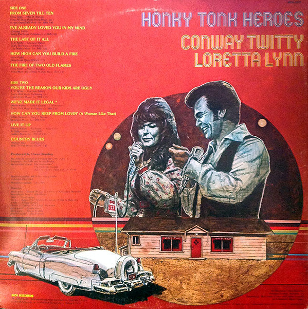 Conway Twitty & Loretta Lynn : Honky Tonk Heroes (LP, Album, Gat)