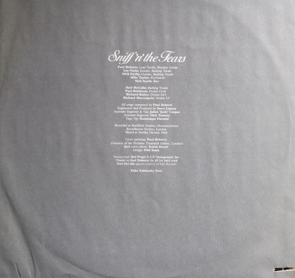 Sniff 'n' the Tears : The Game's Up (LP, Album)