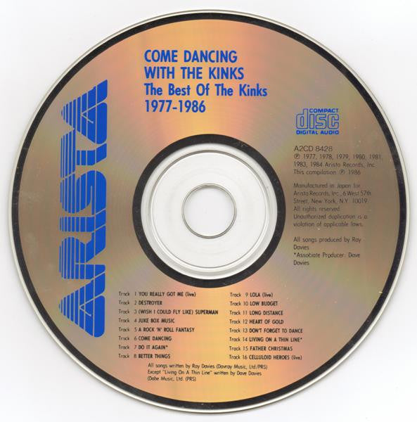 The Kinks : Come Dancing With The Kinks (The Best Of The Kinks 1977-1986) (CD, Comp, Den)