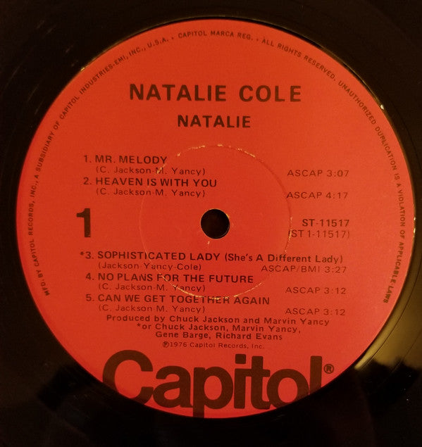 Natalie Cole : Natalie (LP, Album, Jac)