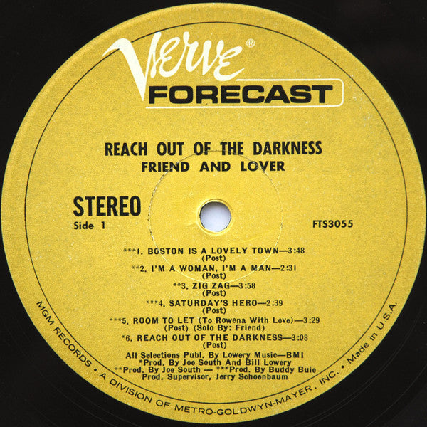 Friend & Lover* : Reach Out Of The Darkness (LP, Album, MGM)