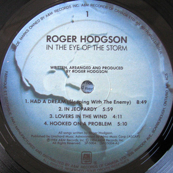 Roger Hodgson : In The Eye Of The Storm (LP, Album)