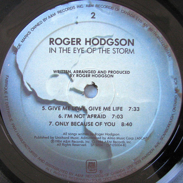 Roger Hodgson : In The Eye Of The Storm (LP, Album)