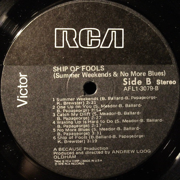 The Werewolves* : Ship Of Fools (Summer Weekends And No More Blues) (LP, Album)