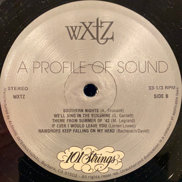 101 Strings : WXTZ FM 103 A Profile Of Sound (LP, Promo)