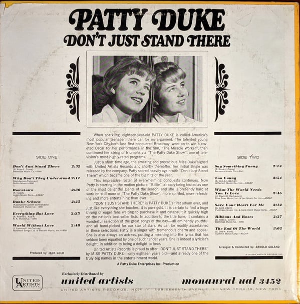Patty Duke : Don't Just Stand There (LP, Album, Mono)