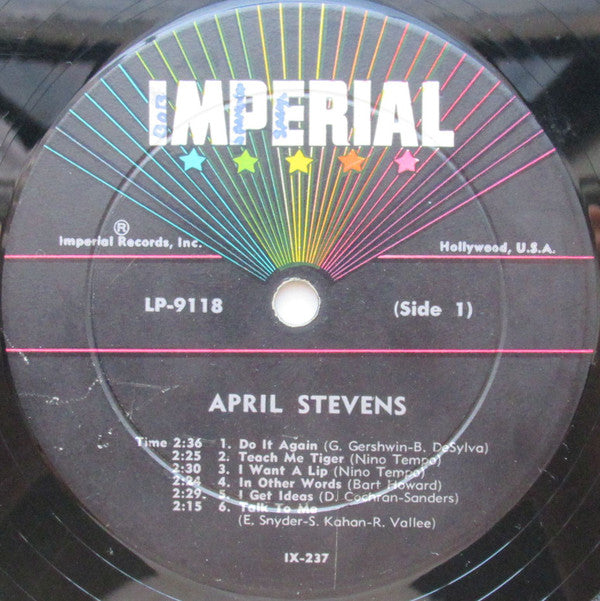 April Stevens : Teach Me Tiger! (LP, Album, Mono)
