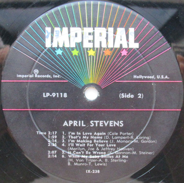 April Stevens : Teach Me Tiger! (LP, Album, Mono)