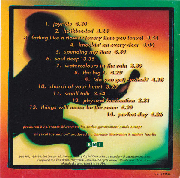 Roxette : Joyride (CD, Album, Club)