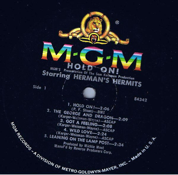 Herman's Hermits : Hold On! (LP, Album, Mono, M/Print)