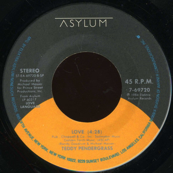 Teddy Pendergrass : Hold Me (7", SP )