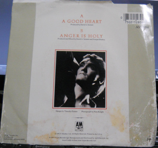 Feargal Sharkey : A Good Heart / Anger Is Holy (7", Single, R)
