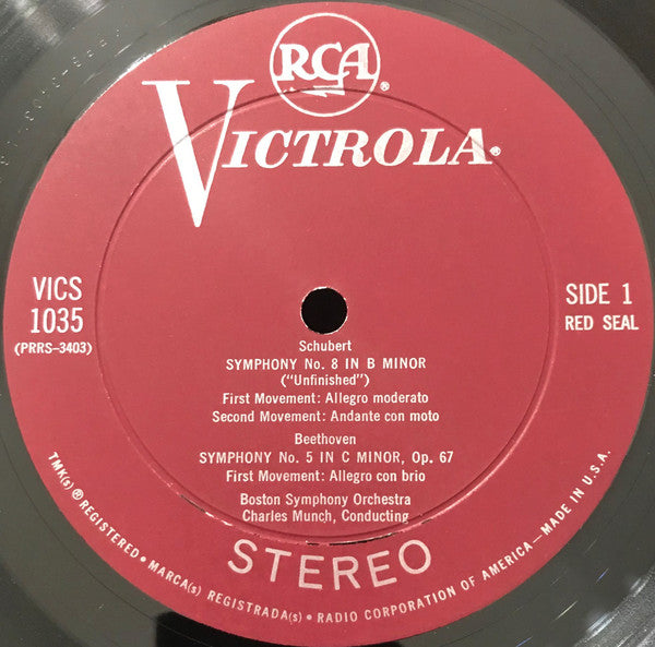Beethoven*, Schubert*, Boston Symphony*, Munch* : Symphony No. 5 / Symphony No. 8 "Unfinished" (LP, Album, Ind)
