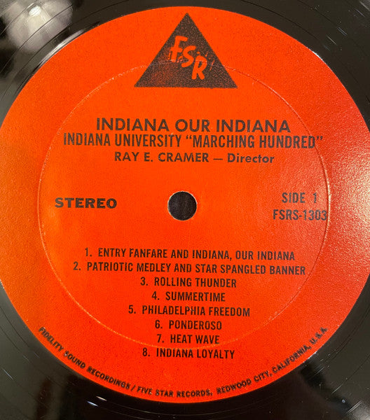 Indiana University Marching Hundred : Indiana Our Indiana (LP, Album)