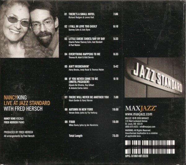 Nancy King With Fred Hersch : Live At Jazz Standard (CD, Album)