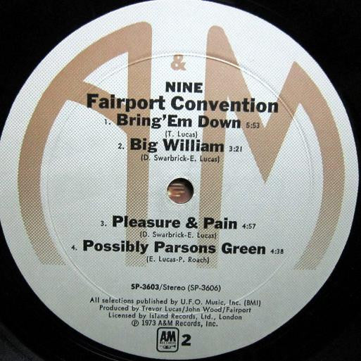 Fairport Convention : Nine (LP, Album, Pit)