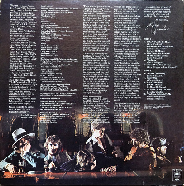Southside Johnny & The Asbury Jukes : I Don't Want To Go Home (LP, Album, RE)