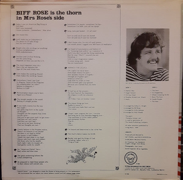 Biff Rose : The Thorn In Mrs. Rose's Side (LP, Album, Pit)