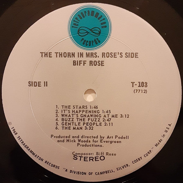 Biff Rose : The Thorn In Mrs. Rose's Side (LP, Album, Pit)