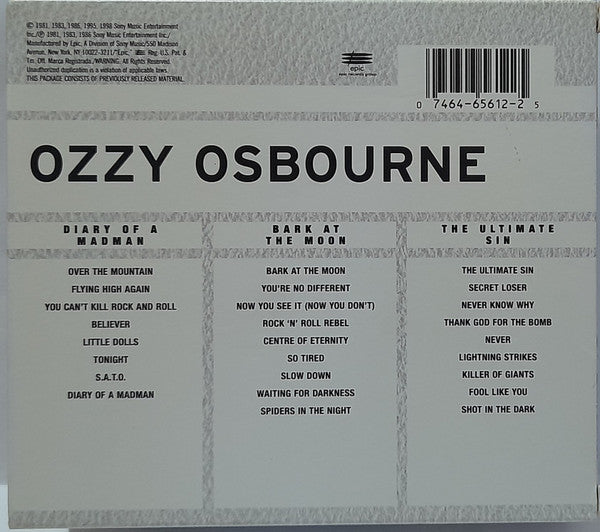 Ozzy Osbourne : Diary Of A Madman / Bark At The Moon / The Ultimate Sin (Box, Comp + CD, Album, RE, RM + CD, Album, RE, RM )